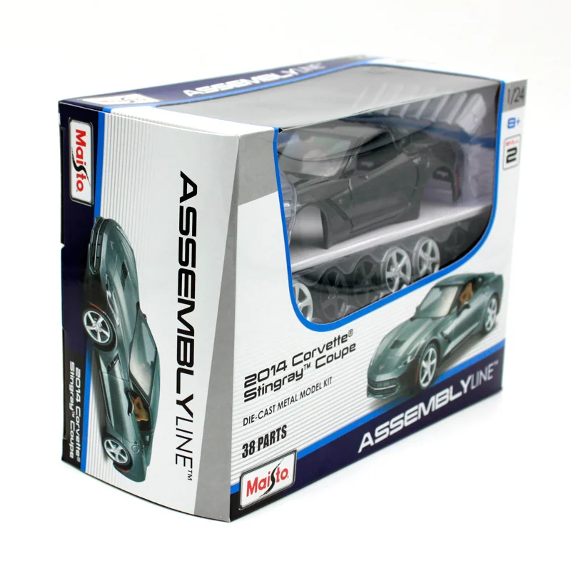 Сборная модель автомобиля Maisto 1:24 2014 Chvrolet Corvettes STINGRAY Coupe темно-серого цвета