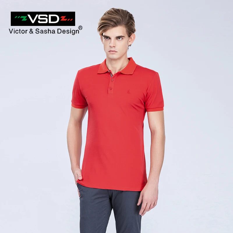 VSD 2017 Шикарнее Летнее Мужское Поло Рубашки С Коротким Рукавом с Вышивкой