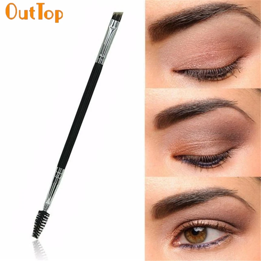 OutTop ColorWomen 1 шт. макияж бамбуковая Ручка Двойная кисть для бровей + гребень 160920 S28