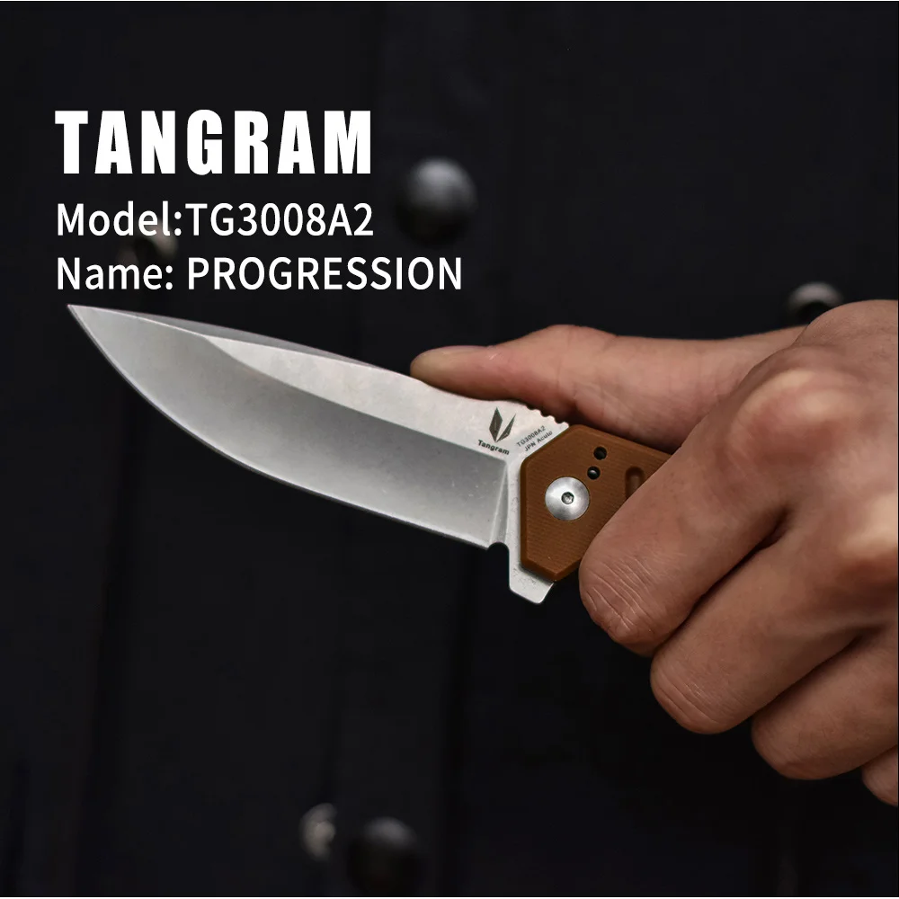 TANGRAM складной нож TG3008A2, нож для бушкрафта, высококачественный карманный нож, лезвие 440C