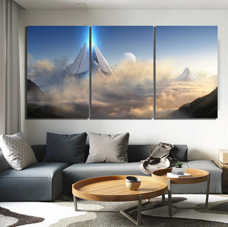 3 Piece Video Games Titanfall 2 Poster Wall Sticker Paintings Fantasy Art Game Scence Landscape Painting for Home Decor | Дом и сад