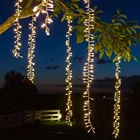 2,4 м Свадебные сосулька Фея светильник рождественские свитеры с строка светильник Led гирлянда на открытом воздухе для сада вечерние уличные елка украшения