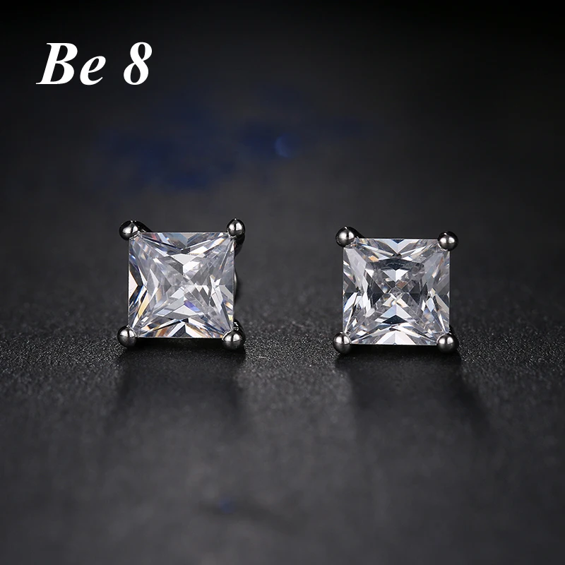 

Be8 Brand Unique Design Clear Spuare Cubic Zirconia Christmas Stud Earrings For Women Brincos Mujer Party Gift Oorbellen E-213