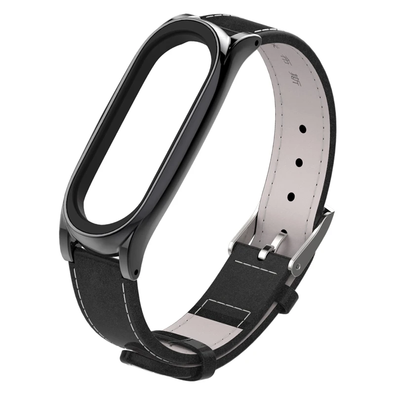 Для Xiaomi Mi Band 3 ремешок из натуральной кожи металлическая рамка для MiBand Смарт