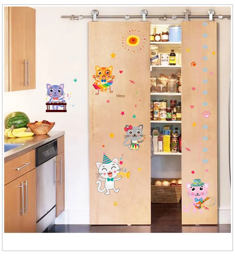 Наклейки для детской комнаты наклейки на высоту котенка стену клейкие обои | Дом