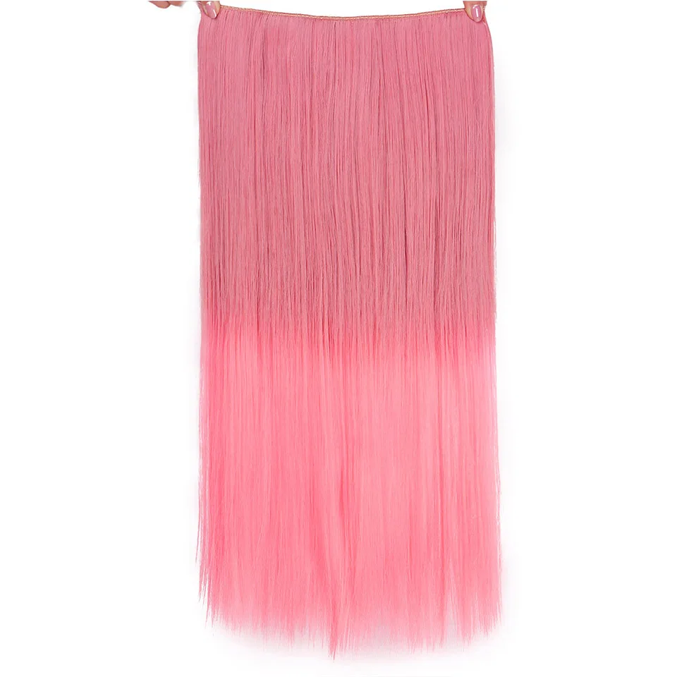 AISI BEAUTY Clip one piece Синтетические длинные прямые волосы для наращивания Ombre розовый фиолетовый 2" Накладные разноцветные женские волосы - Цвет: 13