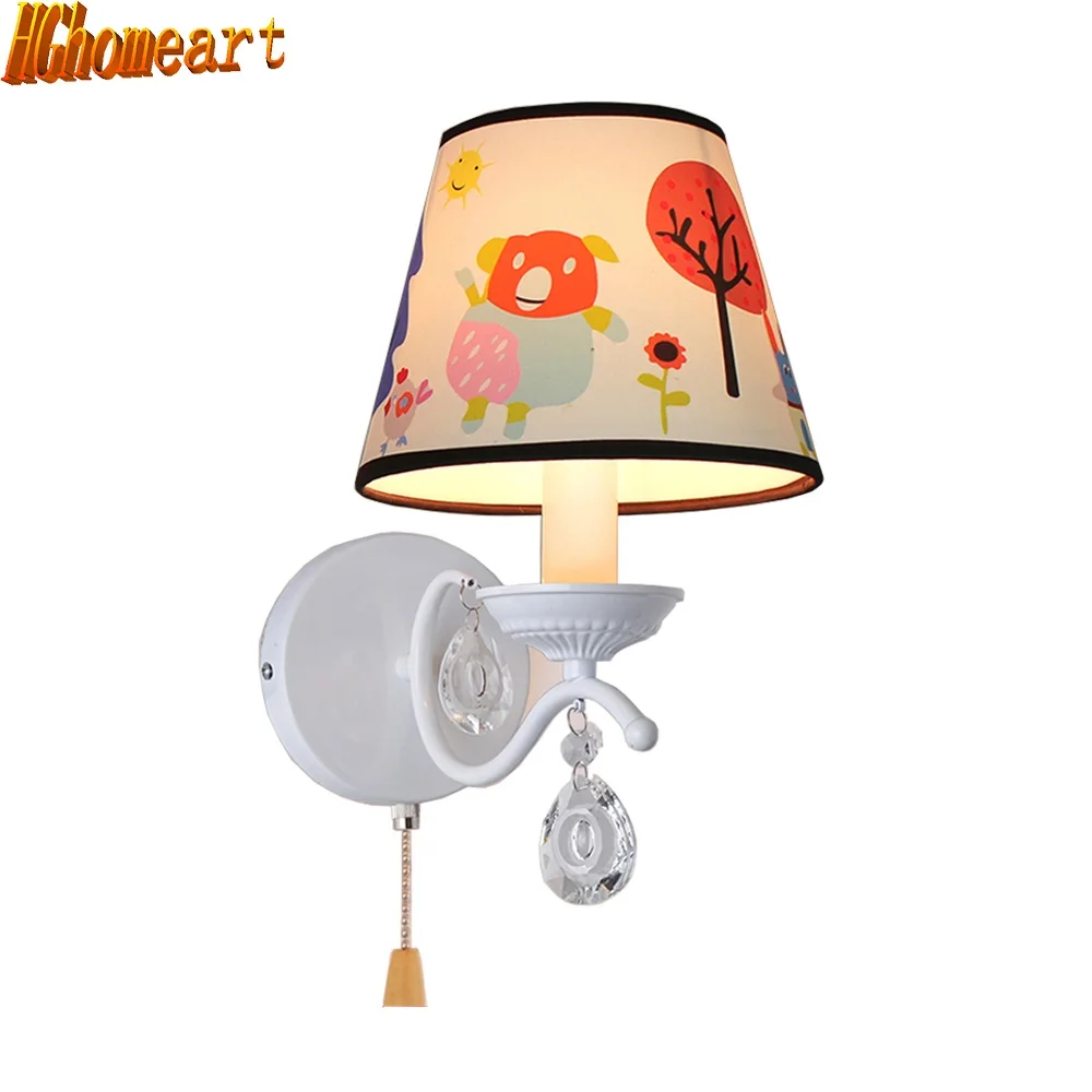 C wall lamp HGhomeart Современная мультяшная энергосберегающая мультяшная Люстра для детской комнаты, Светильники для маленькой принцессы, спальни - Цвет корпуса: C wall lamp