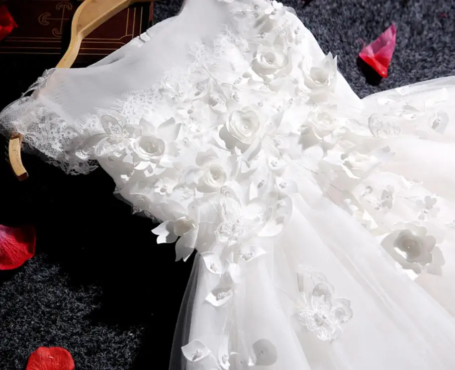 Bead 3D Flower Girl Summer Dress Dresses for Weddings Formal Prom Kids First Holy Communion | Детская одежда и обувь