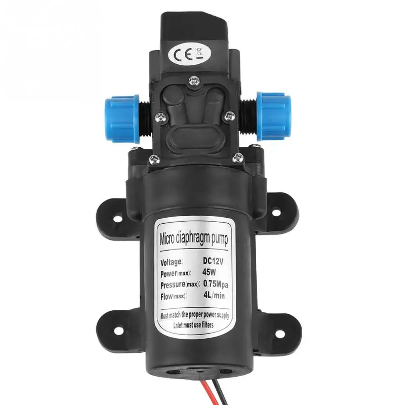 DC 12V Водяной насос 45W микро мембранный самовсасывающий bomba низкий уровень шума