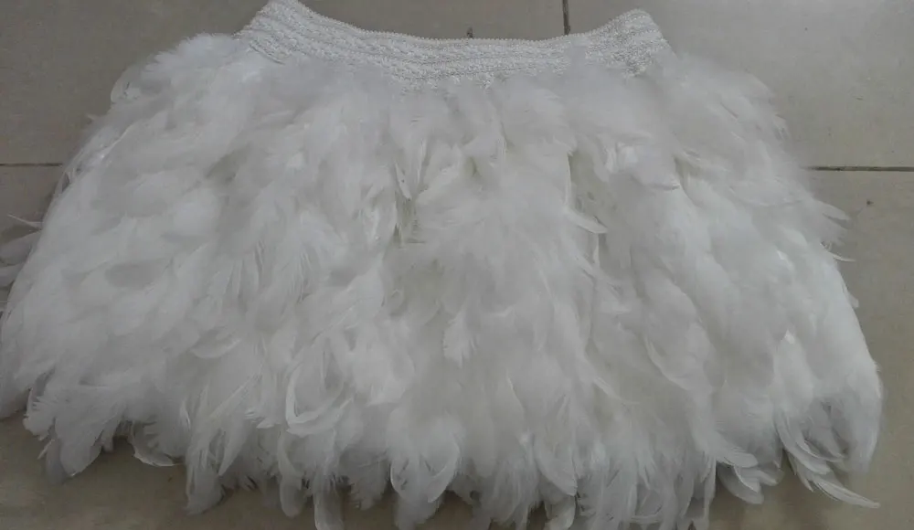 white Петух coque перо юбка, полностью двухслойная ткань на подкладке, 8 размеров 6 цветов# SKT17003 - Цвет: white