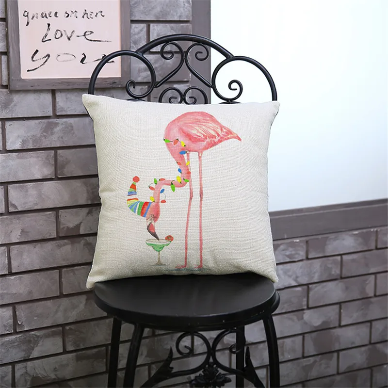 

Decorative Pillows Cushion Cover 45x45cm Pillow Cover Home Sofa Decor Velvet Pillow Case Printed Flamingos Housse De Coussin