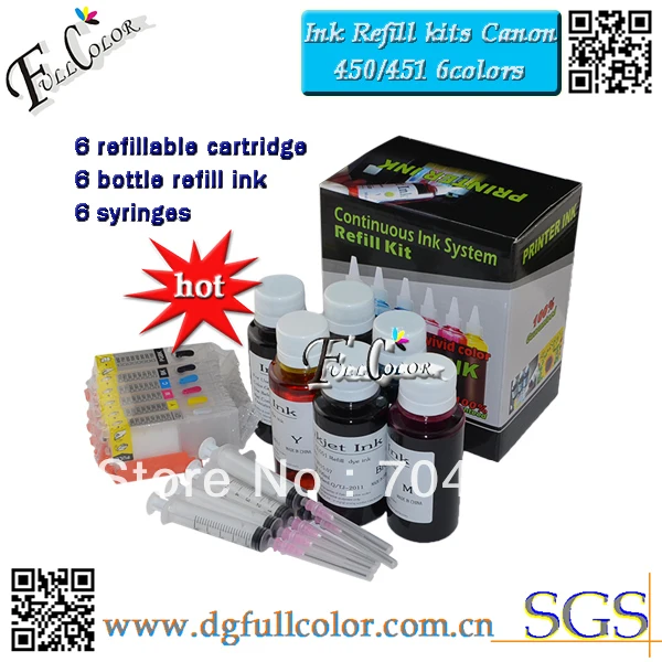 

PIXMA MG6340 набор для заправки чернил 450 451 картридж с чипом ARC и 600 мл чернила для бутылок Бесплатная доставка
