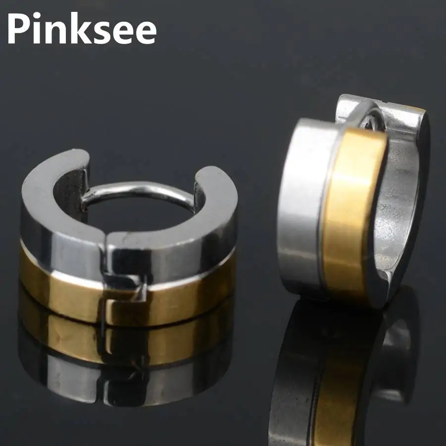 

1Pair Punk Mens Women earring hoops 316L Stainless Steel Huggie Hoop Earrings Gauges Ear Jewelry Gift High Quailty