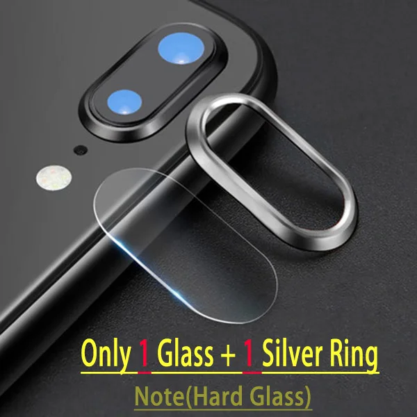 SilverTempered Glass Для iPhone X 10 XS MAX XR 8 7 Plus закаленное стекло+ металлический задний объектив защитное кольцо для экрана Защита камеры для iPhone XR - Цвет: SilverTempered Glass