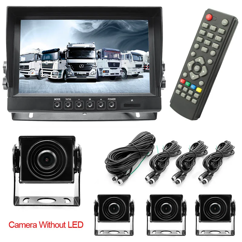 GreenYi 9 дюймов DC 24 В AHD 1920*1080P Автомобильный видеорегистратор 4Ch видео рекордер монитор с передней задней левой правой парковочной камерой для грузового автобуса
