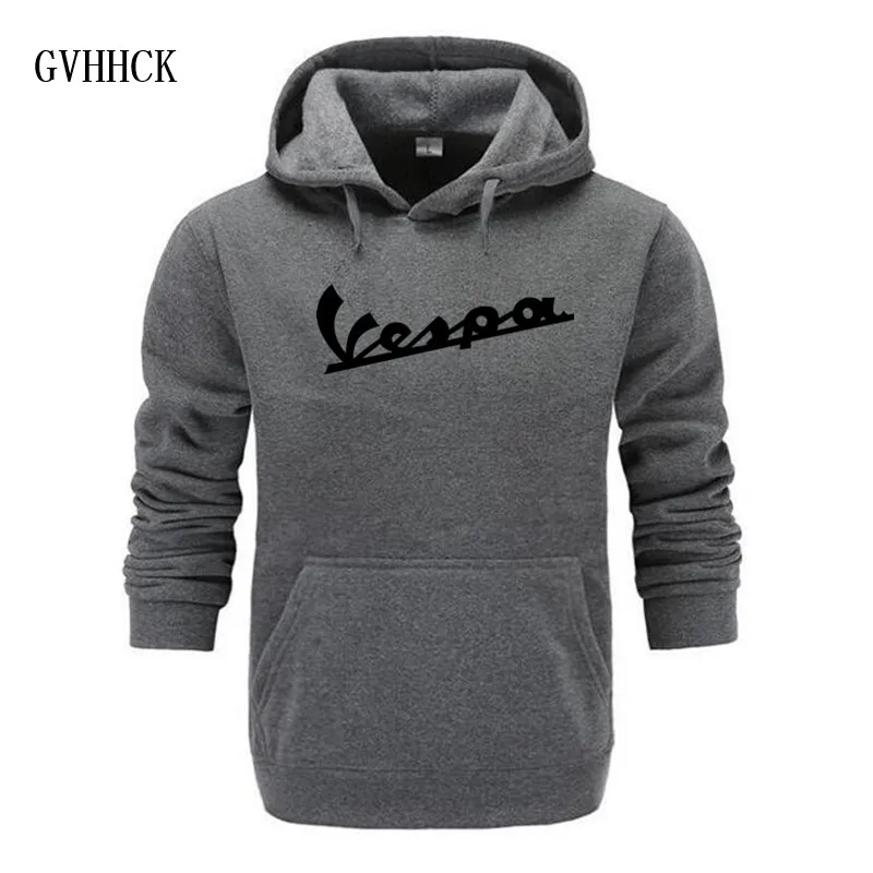 Dark gray 2 Весна, новая мужская одежда с капюшоном, хлопок, Vespa, толстовки, свитера, мотоциклетные, повседневные, зимние куртки - Цвет: Dark gray 2