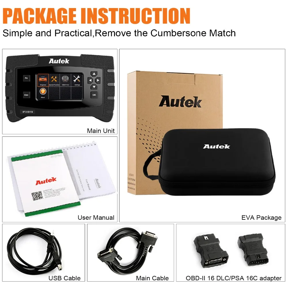 Autek IFIX919 OBD2 Диагностический Инструмент ABS кровотечение/масло услуги/EPB сброс полная система диагностики автомобиля OBD 2 Автомобильный сканер