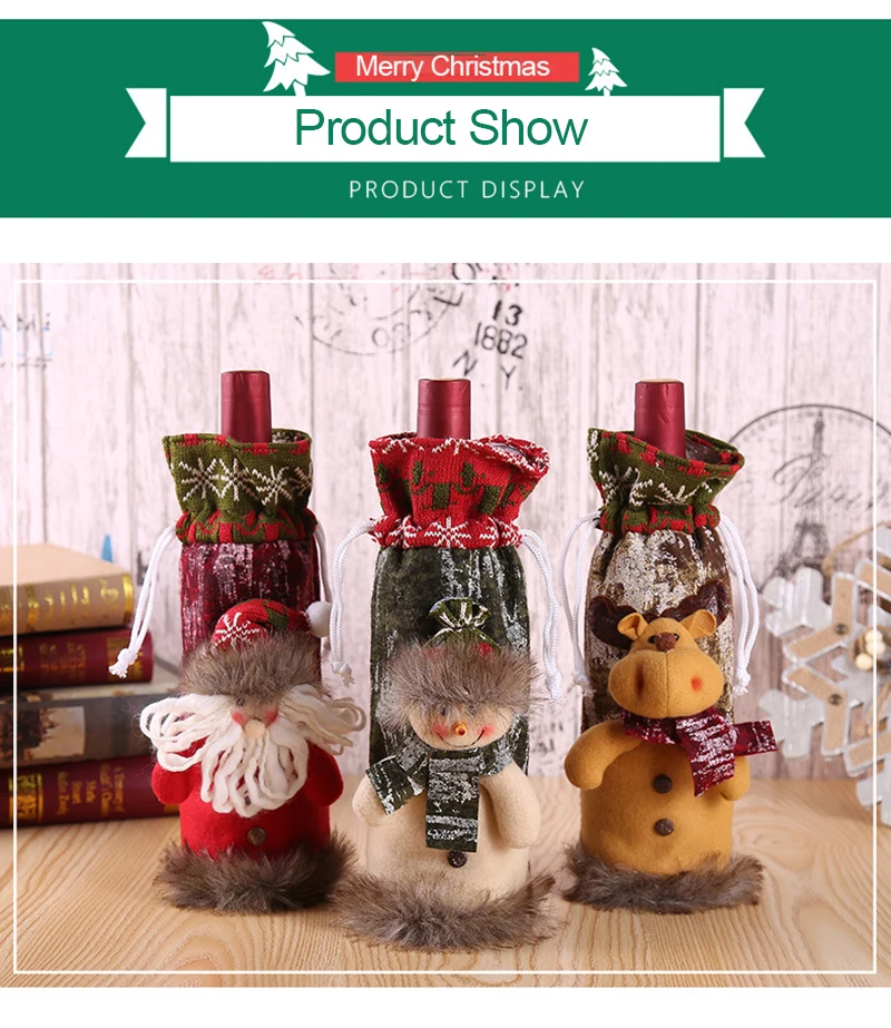 Smiry Merry Christmas крышка для бутылки с красным вином для бара Рождественская пуговица простая одежда для бутылок декор для обеденного стола для дома