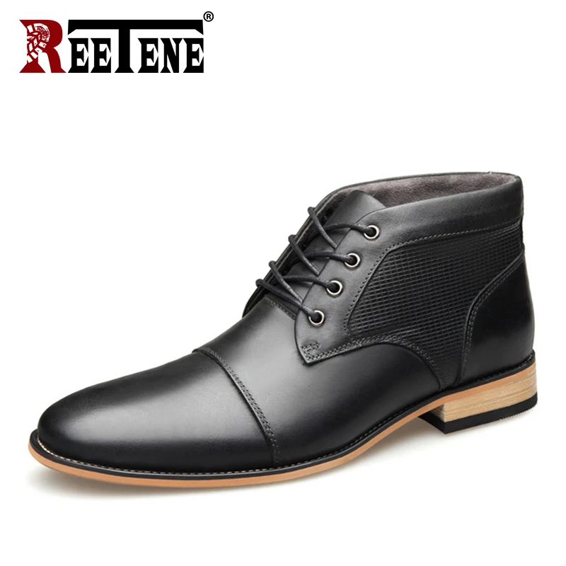 REETENE/высококачественные мужские ботинки в британском стиле Ботильоны из
