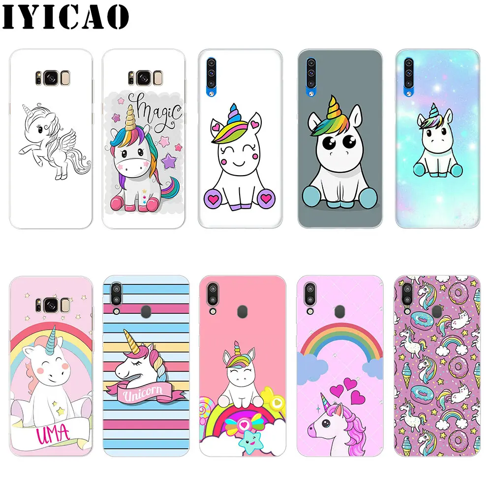 IYICAO милый единорог мультфильм жесткий чехол для Samsung Galaxy A3 A5 2015 2016 2017 A6 A7 A8 A9 плюс