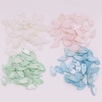 50 pcs leaf shell mother of pearl white pink green blue choose 7mmx14mm