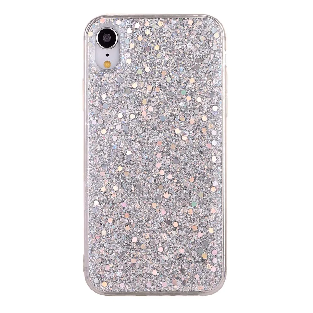 Silver Роскошный блестящий чехол для телефона iPhone 5 SE 6 6S 7 8 Plus X XR XS Max 11 Pro Блестящий Мягкий Прозрачный ТПУ чехол для телефона - Цвет: Silver