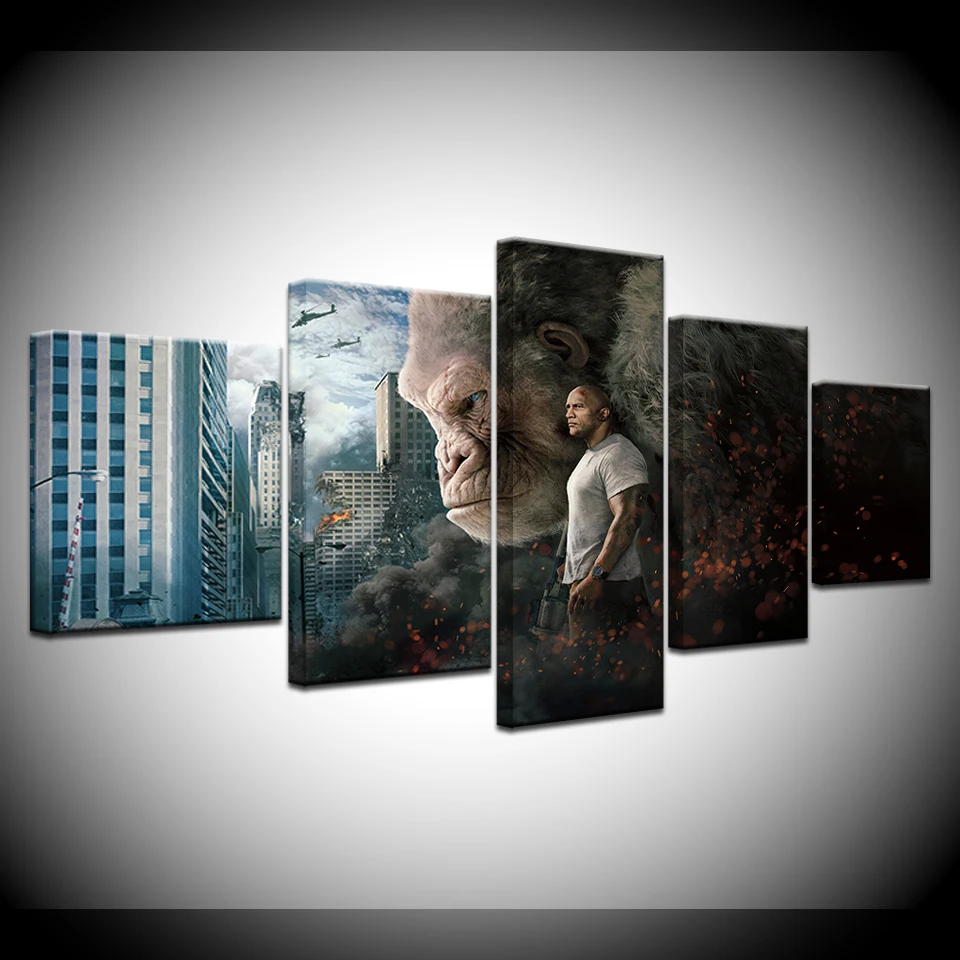 

Canvas Painting The movie King Kong Gorilla 5 Pieces Wall Art Painting Modular Wallpapers Poster Print living room Home Decor