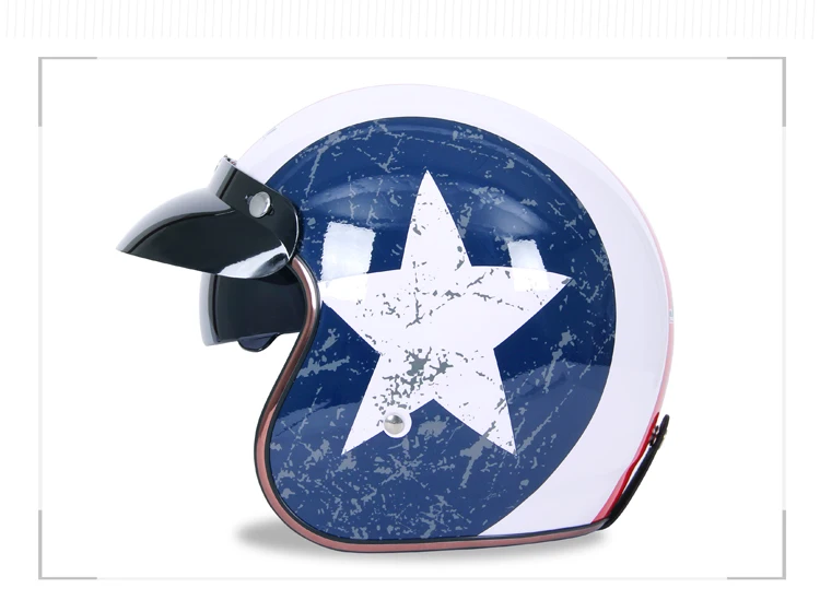 Мотоцикл Jiekai шлем 3/4 с открытым лицом Винтаж Casco мото гидроцикл велосипедный шлем Ретро точка одобренный шлем мотоциклами