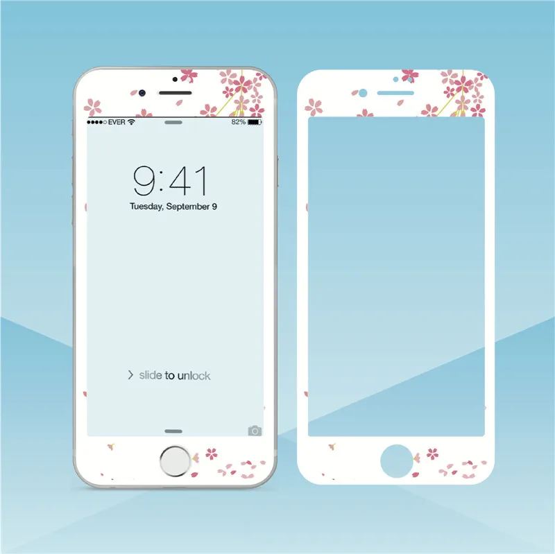 G Милое закаленное стекло с цветами для iPhone 8, 7 plus, защитная 3D пленка с мягкими краями для iPhone 11 Pro Max, 6, 6 S, стекло - Цвет: G