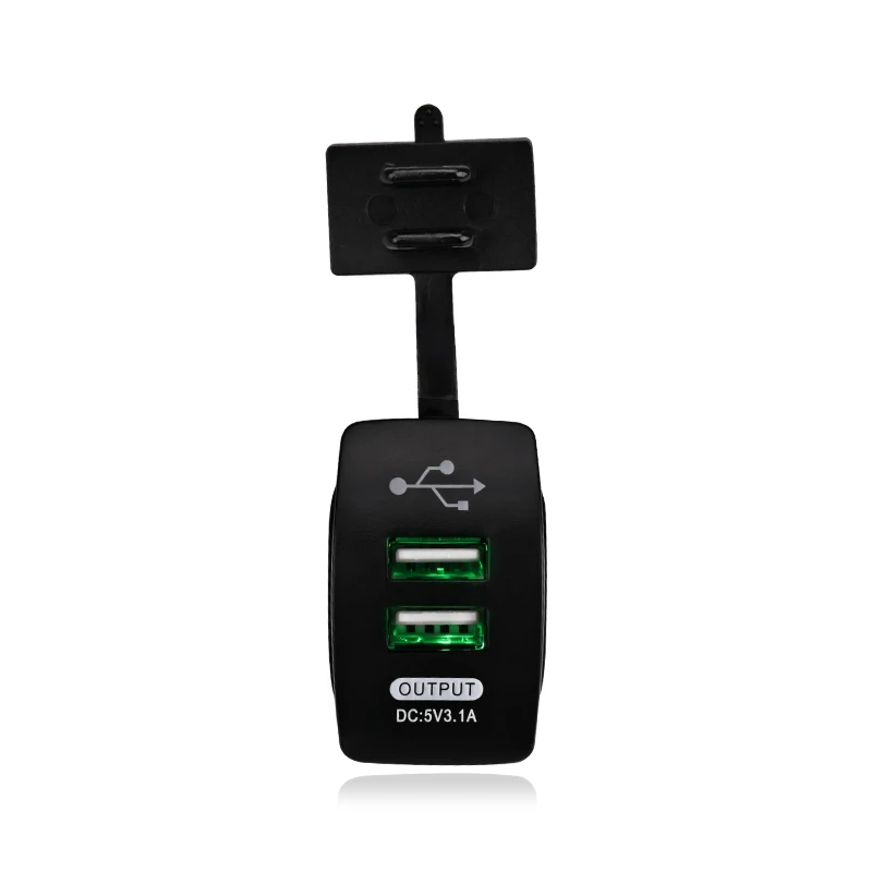 5V 3.1A универсальный автомобильный двойной USB разъем зарядное устройство адаптер питания прикуриватель водонепроницаемый 12v USB разъем порт для лодки мотоцикла - Название цвета: Зеленый
