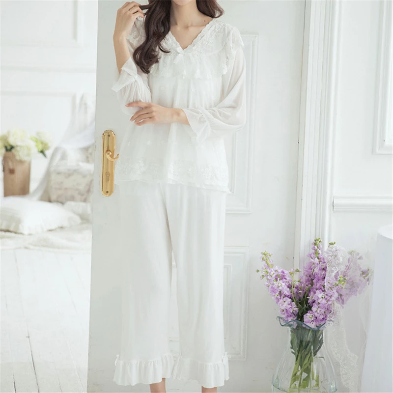 Пижамы для женщин 2020 Модальные пижамные комплекты кружевная Домашняя одежда