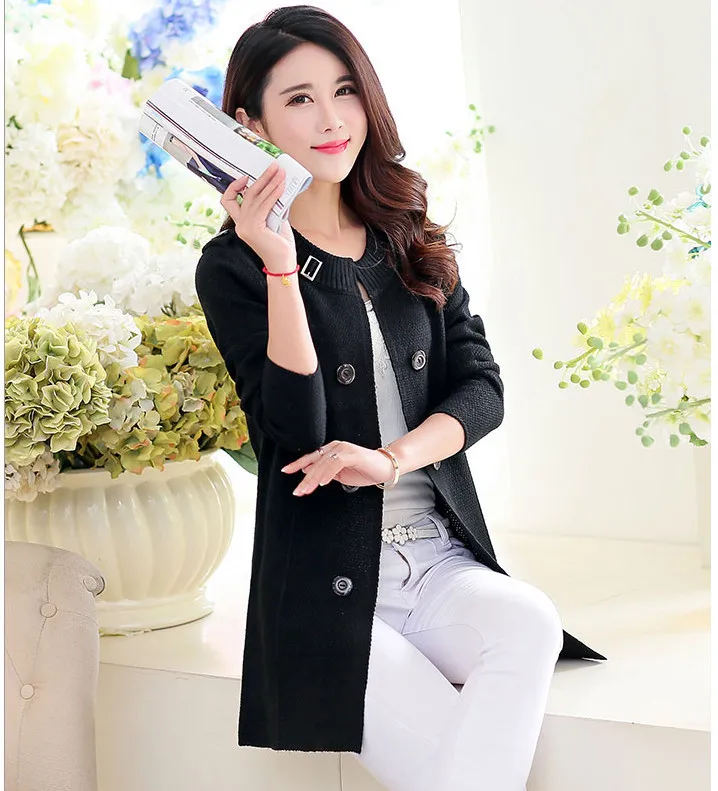 2017 New Knitted Long Cardigan Women Crochet Sweater Tunics Long-Sleeve Casual Woman Sweaters Knitwear Top Lady M~3XXXL |