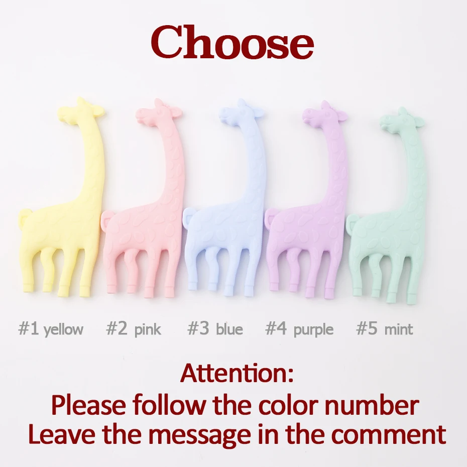 Let's Make Baby Teether 1 шт мультяшный кулон в форме жирафа пищевой силиконовый
