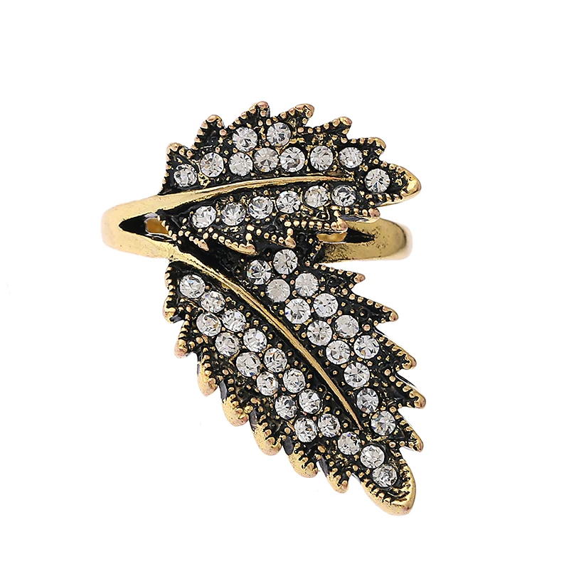 Кольцо женское винтажное серебряное в виде листьев Размер 7-9 | Украшения и