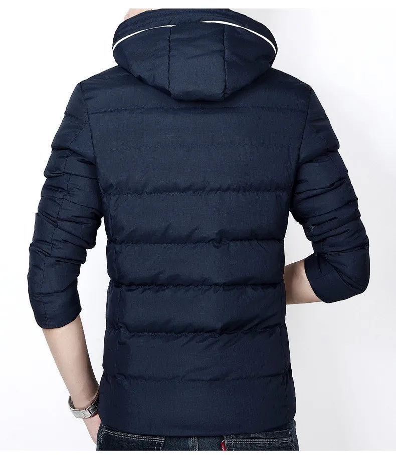 Модные Для мужчин зима тонкий теплый хлопок ватник толстые кашемировые куртки и