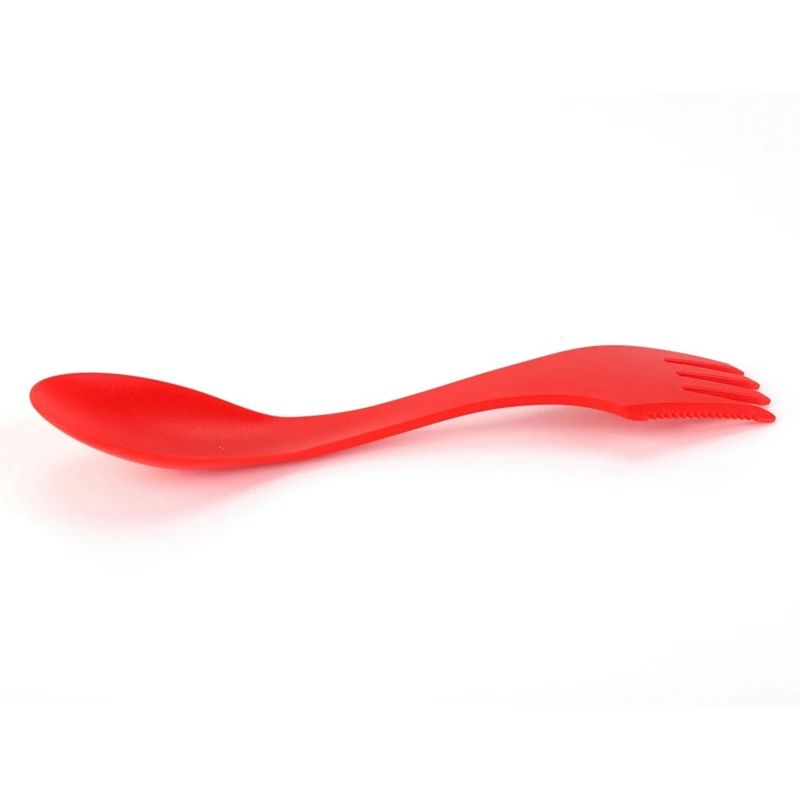R 3 In 1 Spoon Fork Cutter Travel Camping Hiking Picnic Utensils Plastic Spork Combo Travelling Gadget Cutlery Tableware - Цвет: R