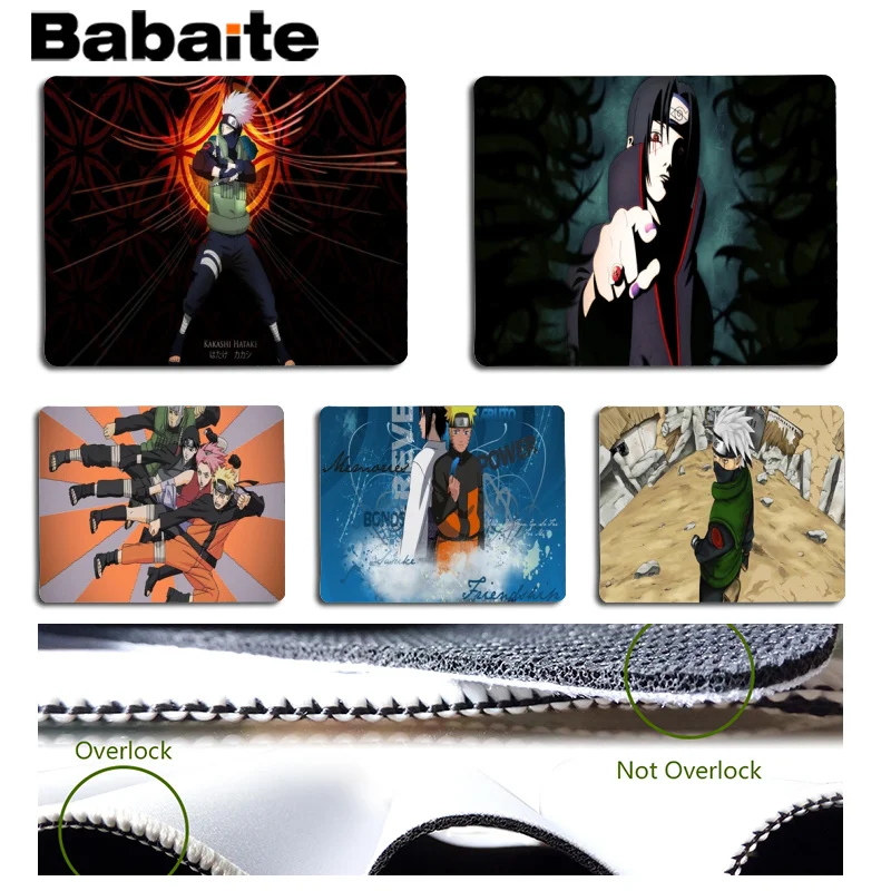 Babaite Новая печатная офисная мышка Наруто геймер мягкий коврик для мыши Размер