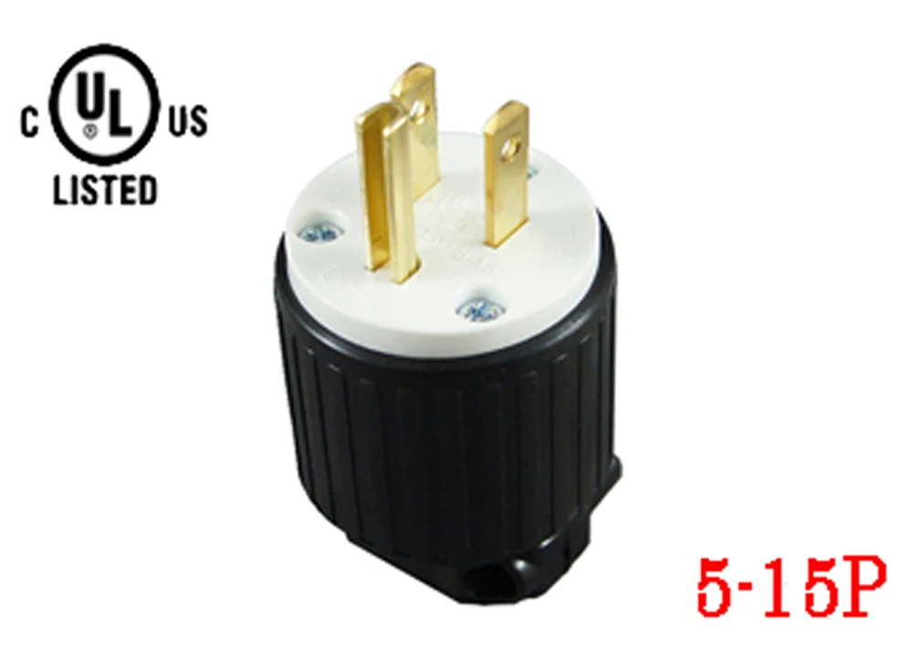 nema 5-15p plug Сверхмощный США Rewireable(Национальная ассоциация владельцев электротехнических 5/15P Мощность разъем Америка Питание переменного тока 3-полюсный зашитный кожук штекер Inline промышленности заблокирован разъем - Цвет: nema 5-15p plug