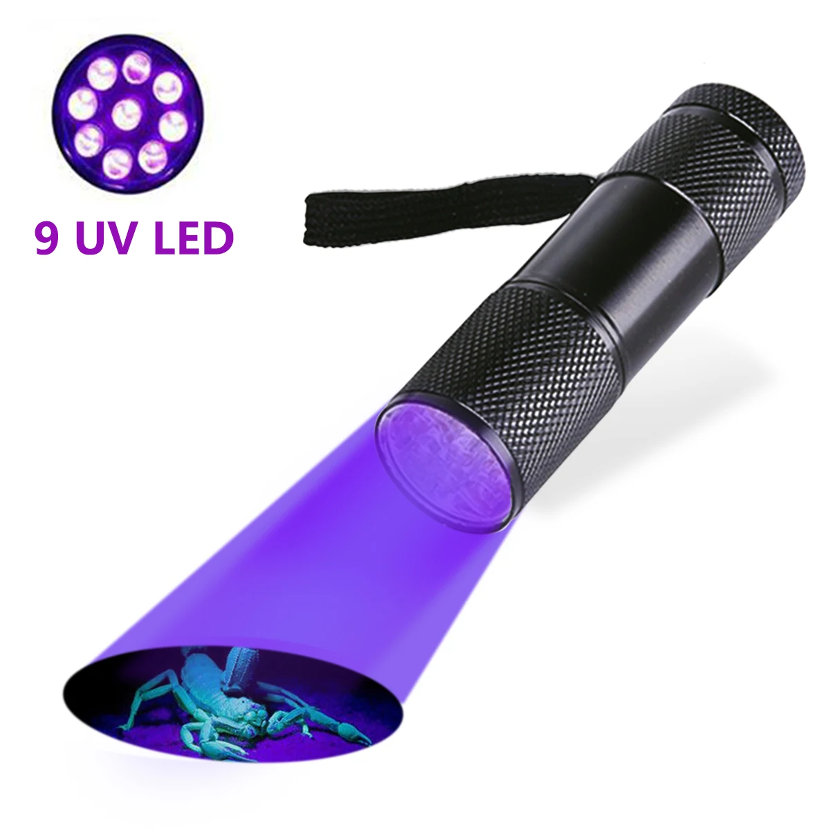 9 UV LED Высокое качество UV светильник 51 светодиодный 21 светодиодный 12 Светодиодный UV светильник 395-400nm Светодиодный УФ фонарик светильник фонарь светильник лампа безопасности Обнаружение УФ элементов питания типа AAA - Испускаемый цвет: 9 UV LED