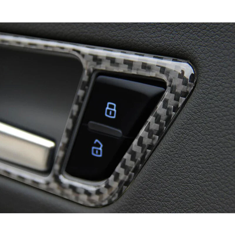 4x100% углеродное волокно внутренняя дверная ручка рамка Крышка отделка для Audi Q5 2009
