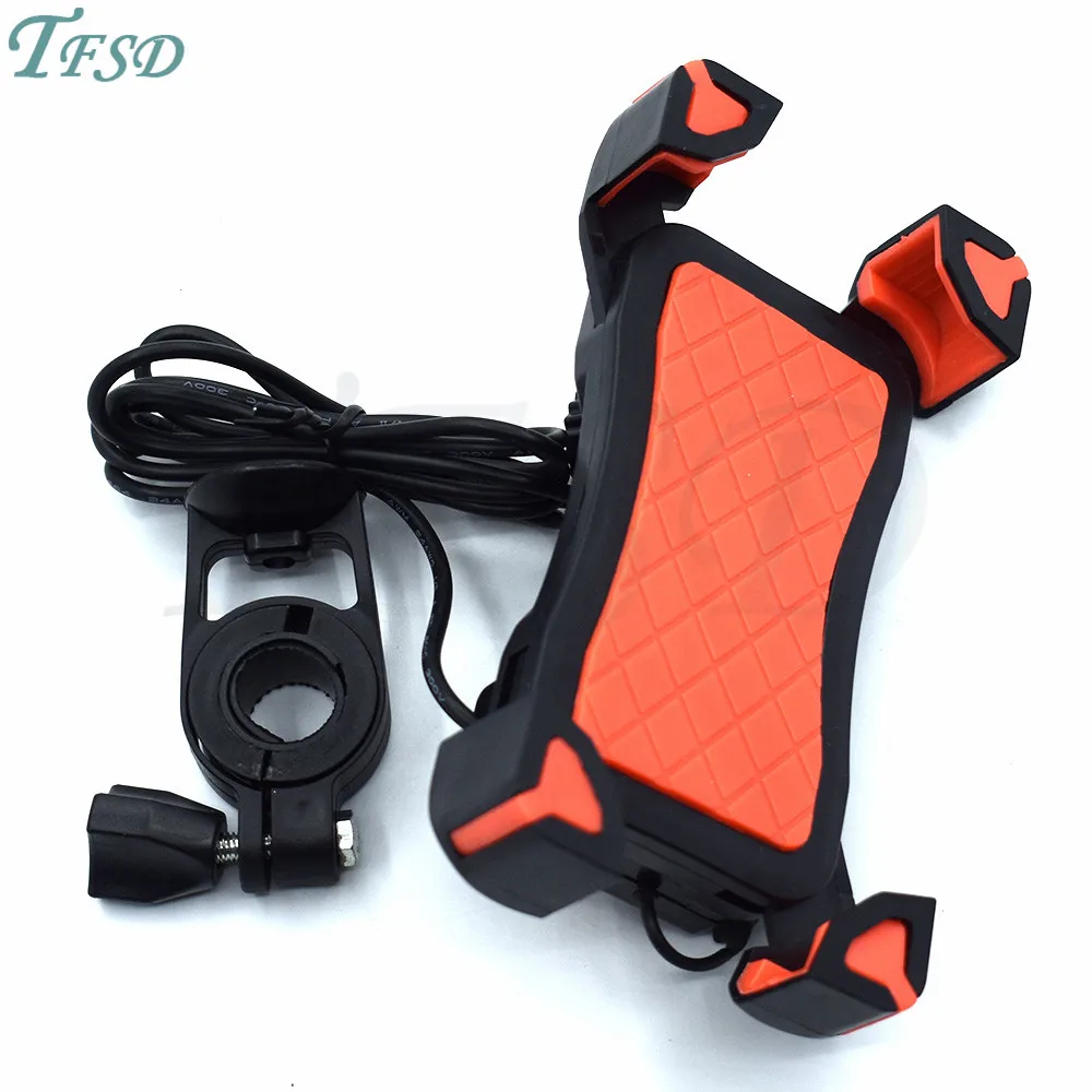 

Universal Bicycle motorbike USB rechargeable Phone Holder Bracket Durable Motorcycle Rotating 360 Degrees For Suzuki RF900