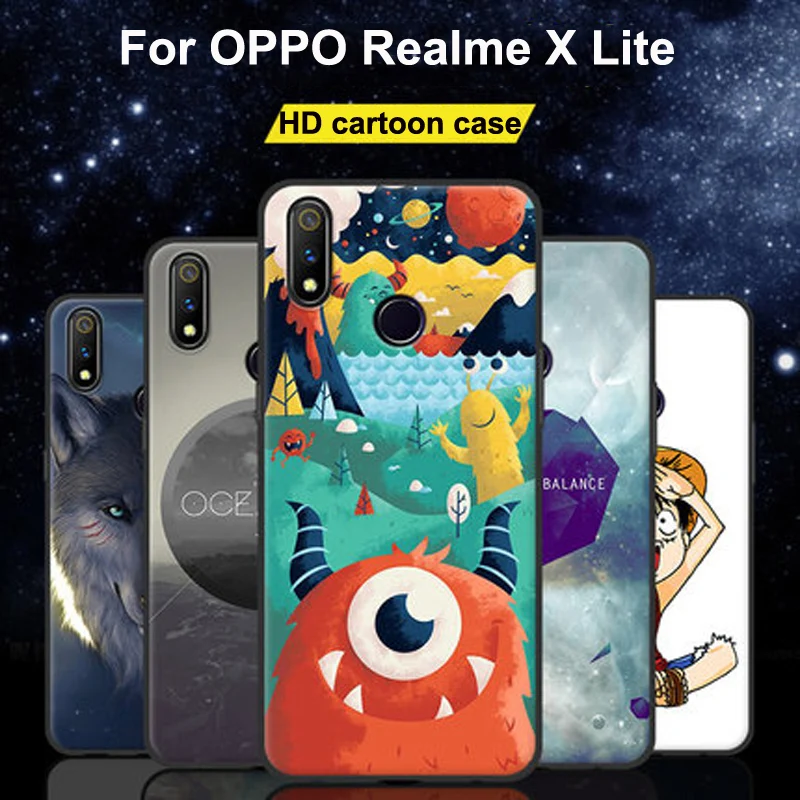 Силиконовый чехол для OPPO Realme X Lite, 6,3 дюйма, мягкий чехол-накладка для телефона из ТПУ, RealmeX lite, s, Real me X Lite