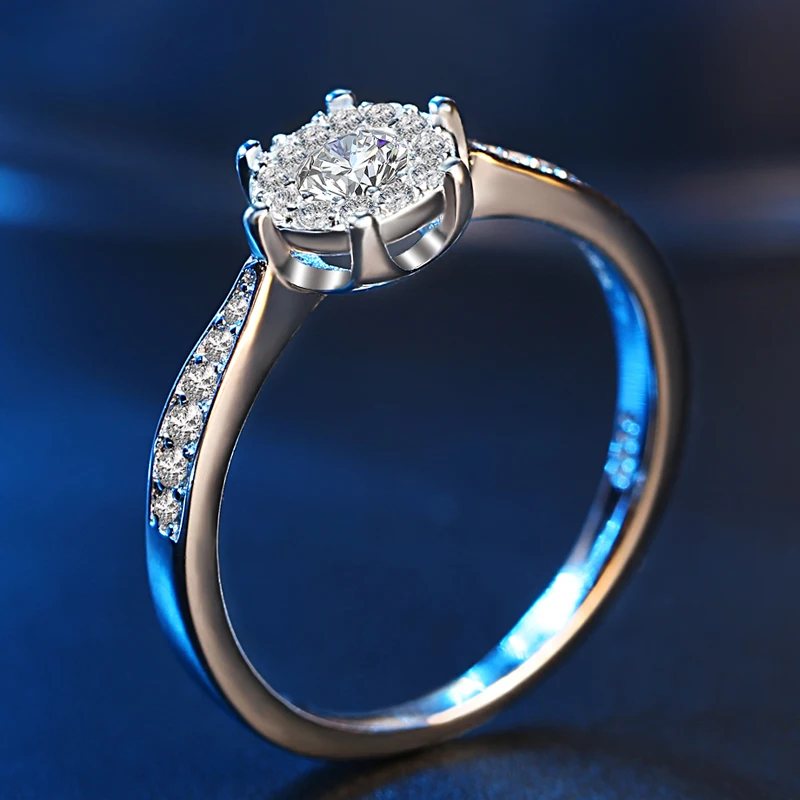 2018 New Fashion Jewelry AAA Zircon Round Wedding Engagement Rings For Women Wholesale Classic Bijoux Or Rose | Украшения и
