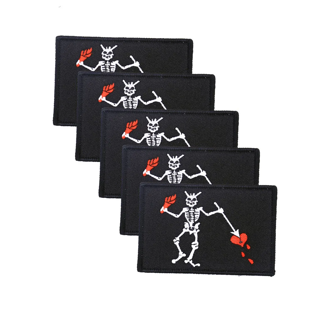 TSNK Поклонники военного стиля вышивка патч армейский Тактический Boost Morale Badge "S.A.S/Blackbeard" Armlet - Цвет: BK-5PCS