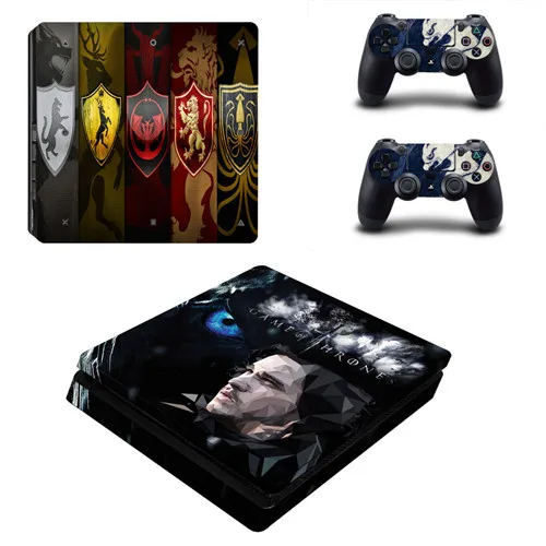 YSP4S-1455 Игра престолов скоро зима PS4 тонкая кожа Наклейка виниловая для Playstation 4 консоль и контроллер PS4 тонкая наклейка s - Цвет: YSP4S-1455