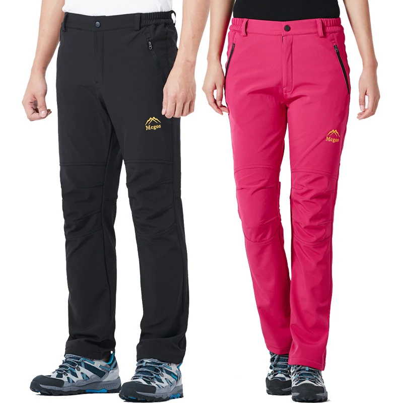 Зимние мужские уличные штаны женские теплые флисовые водонепроницаемые брюки