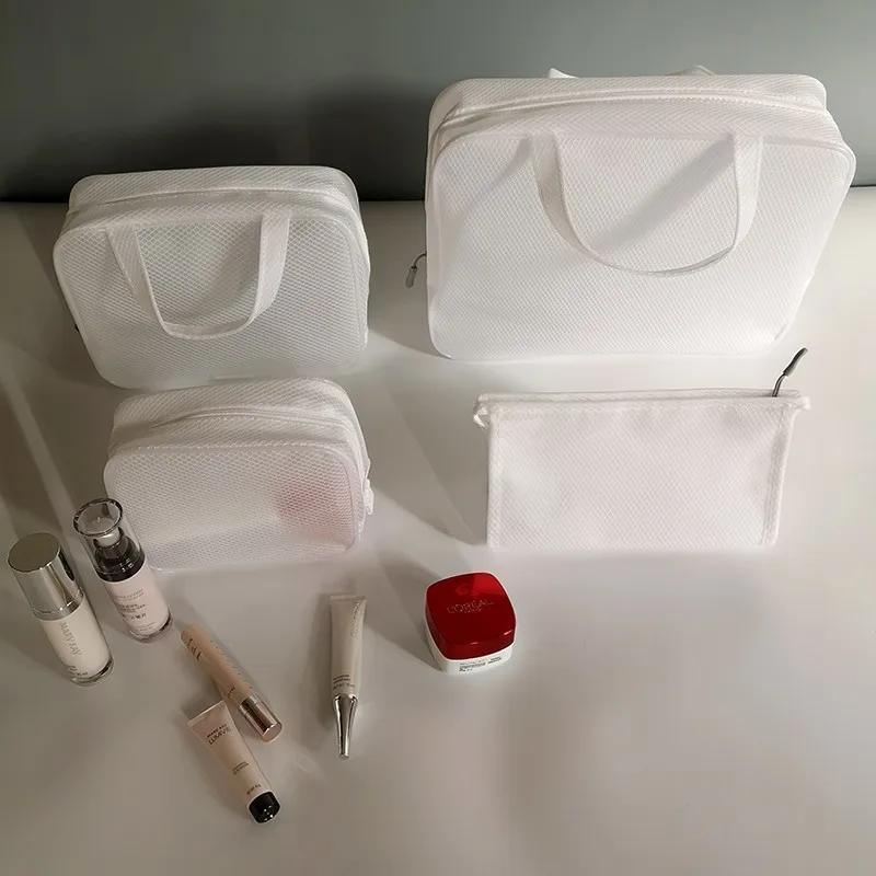 Rangement Maquillage прозрачный мешок водонепроницаемый белый замок на молнии для хранения одежды сумки Porta дорожный шампунь косметический Органайзер