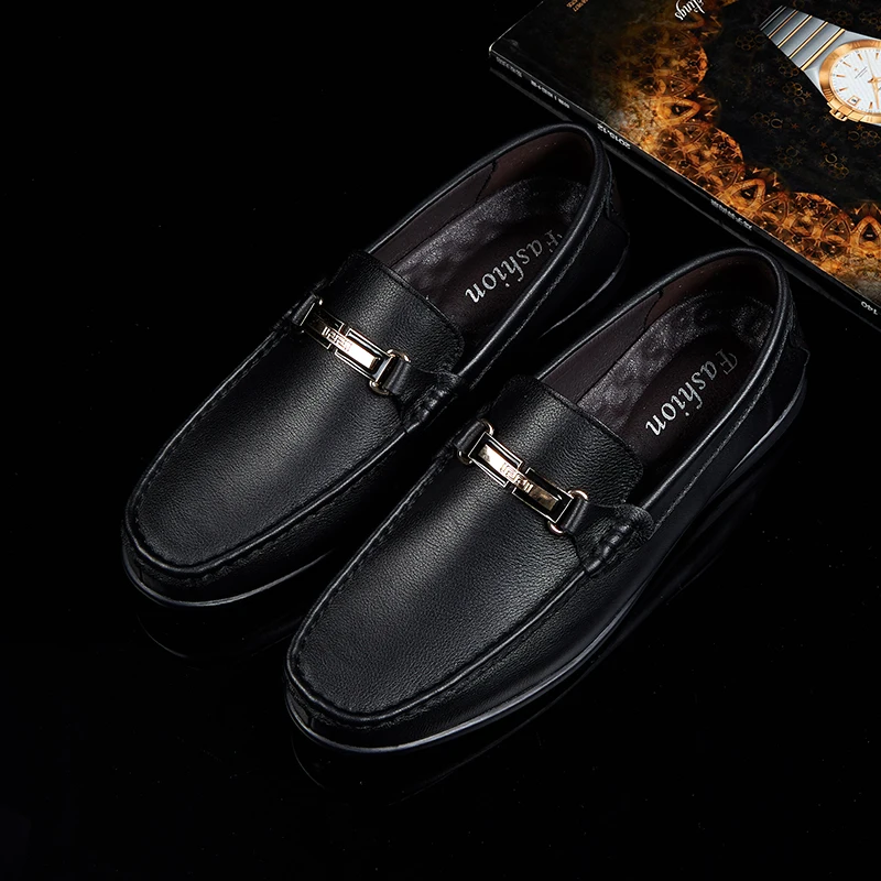 loafer men Casual Shoes Men 2019 Slip On Size 36-47 men's genuine leather shoes#ZQ2007 | Обувь