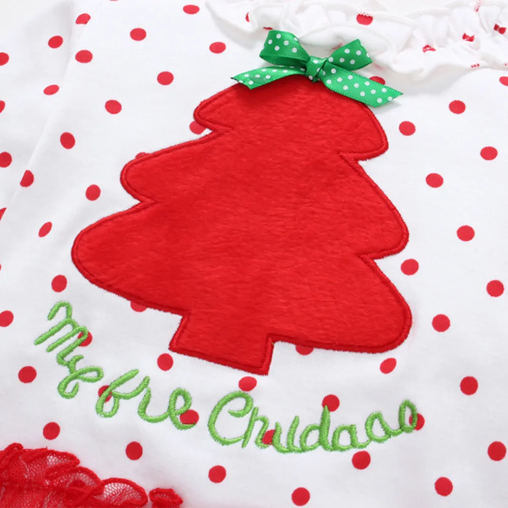 Infant Boys Long Sleeve Christmas Tree Bodysuits + Reindeer Print Pants Girls Party Kids Sets 2Pcs Suits | Детская одежда и обувь