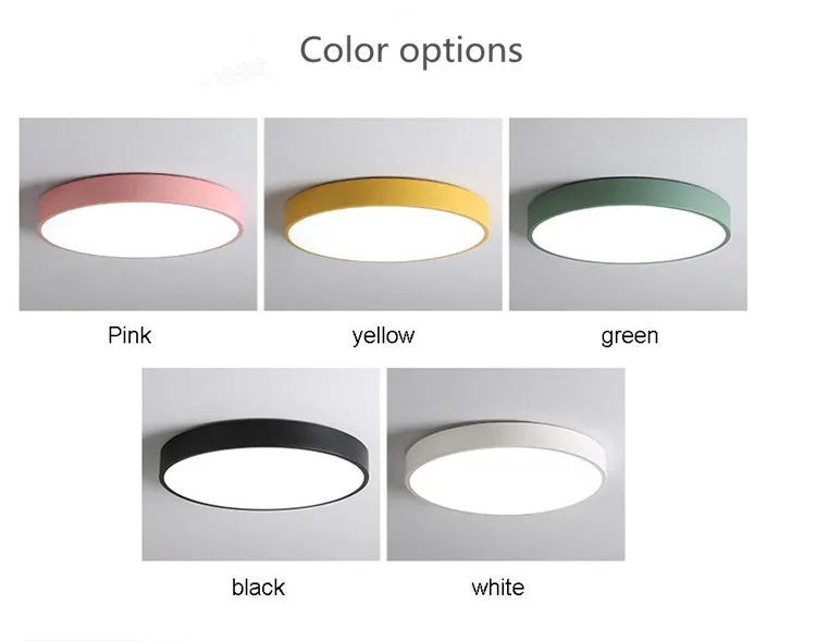 

Modern Ultra-thin Circular LED Ceiling Lamp Candy Color Kid's Room Light Study Bedroom Bar Ceiling Lights